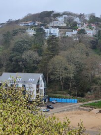 Hotel view from the bench.