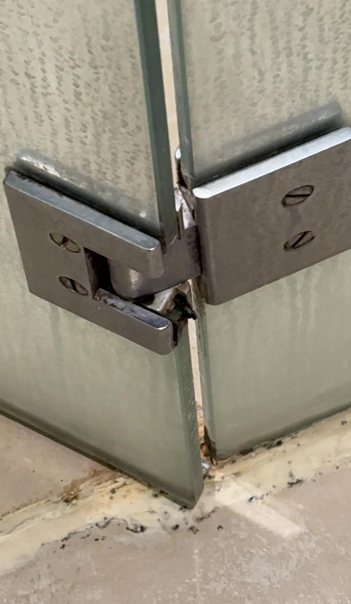 Dirty bathroom with mold and stains 