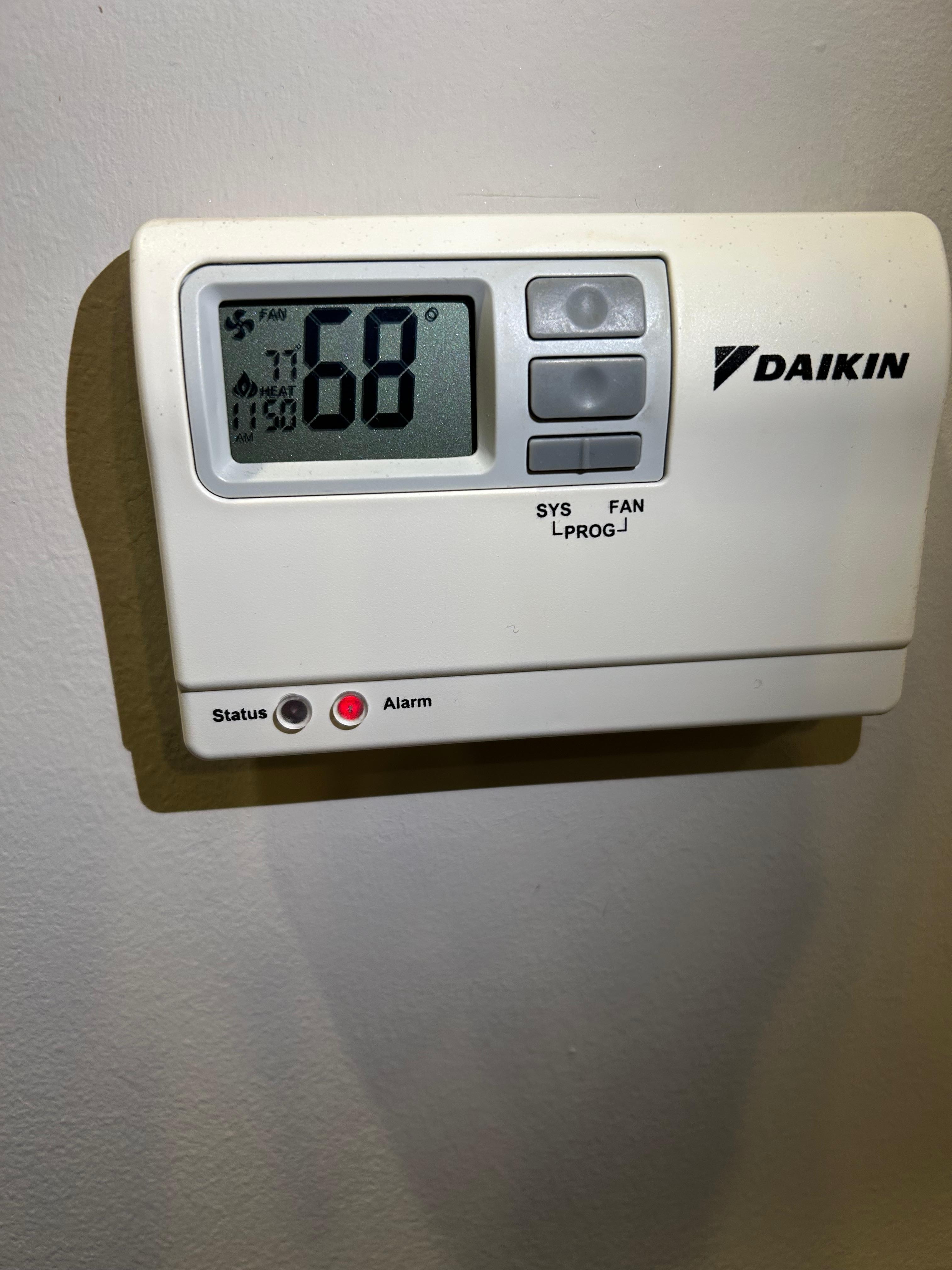 Temperature in the unit during our stay