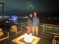 Rooftop deck overlooking the waterfront and market