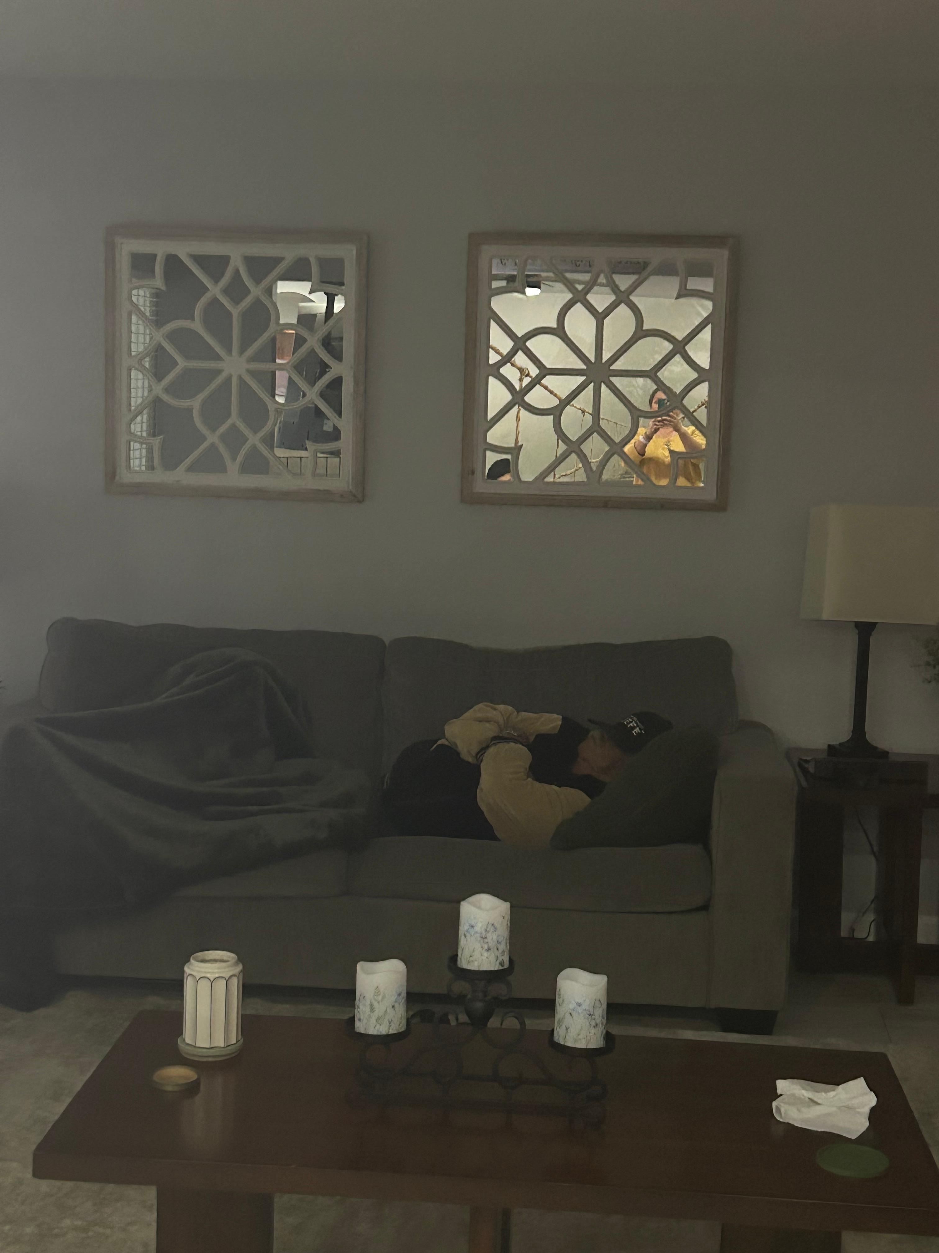 My dad found a quiet place to relax also!! 