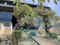 Along the grand staircase