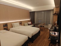 Twin room on 19th floor.