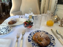 Breakfast (besides the fruit, croissants and juice you could choose from a few meal options that changed each day)