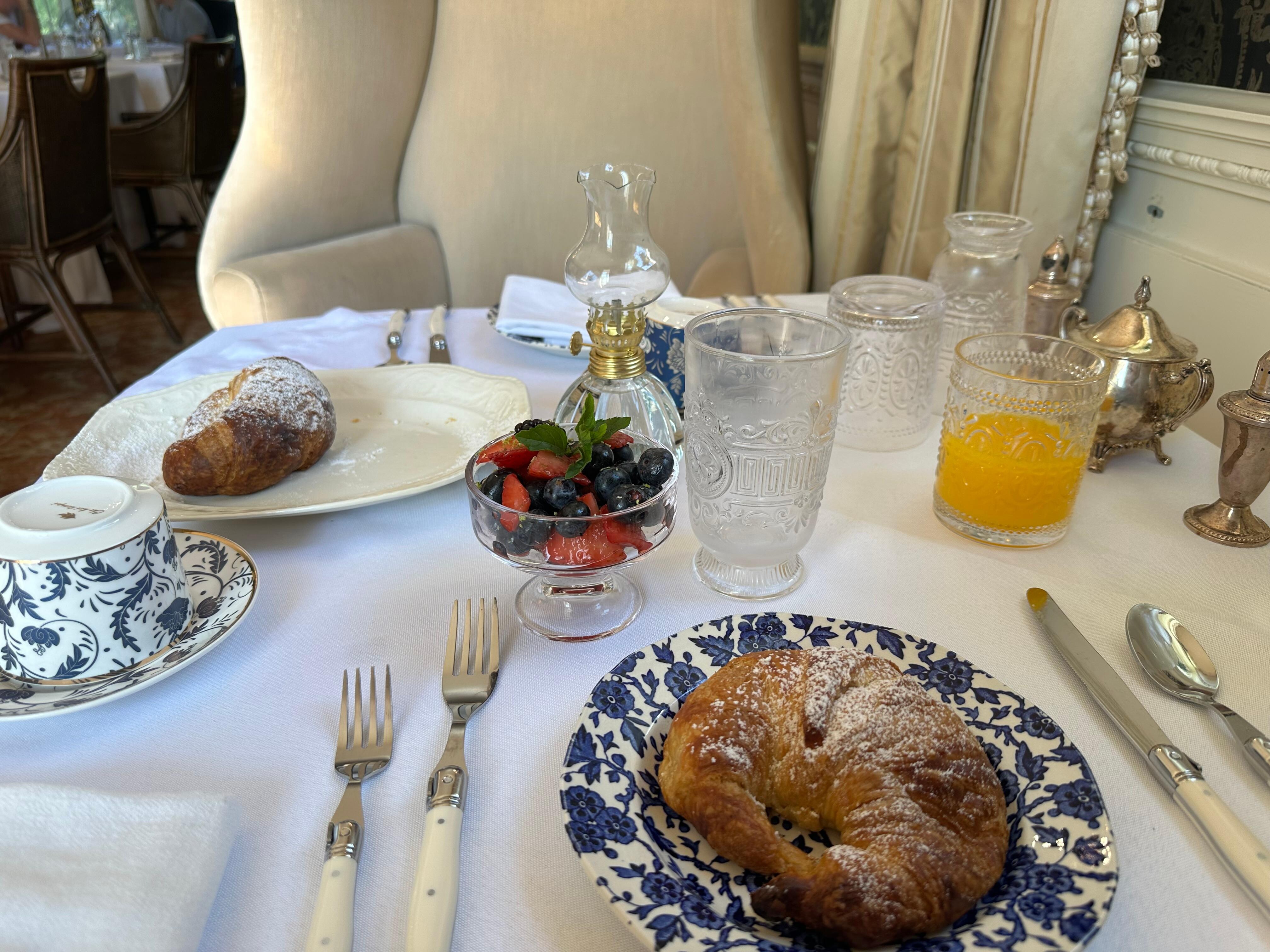 Breakfast (besides the fruit, croissants and juice you could choose from a few meal options that changed each day)