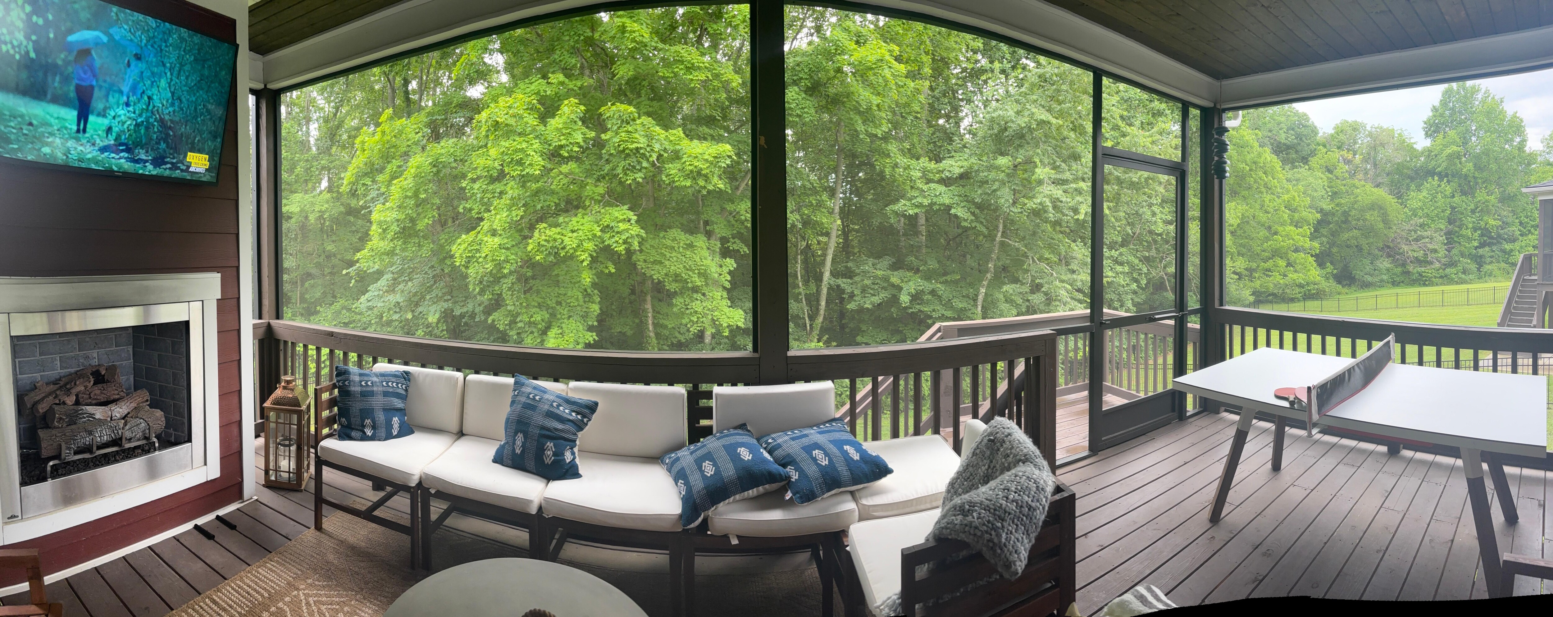 Panoramic of back porch 