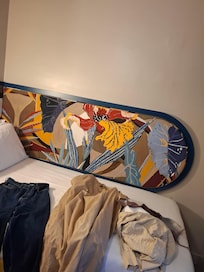 Pls excuse my dumped clothes- bed freshly made every day.