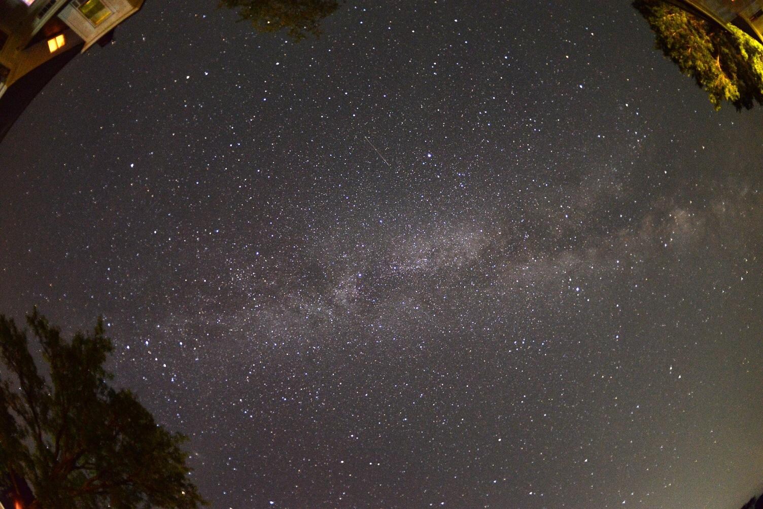 Overhead Night Sky with a Fish Eye Lens