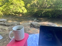 Coffee near the stream!!