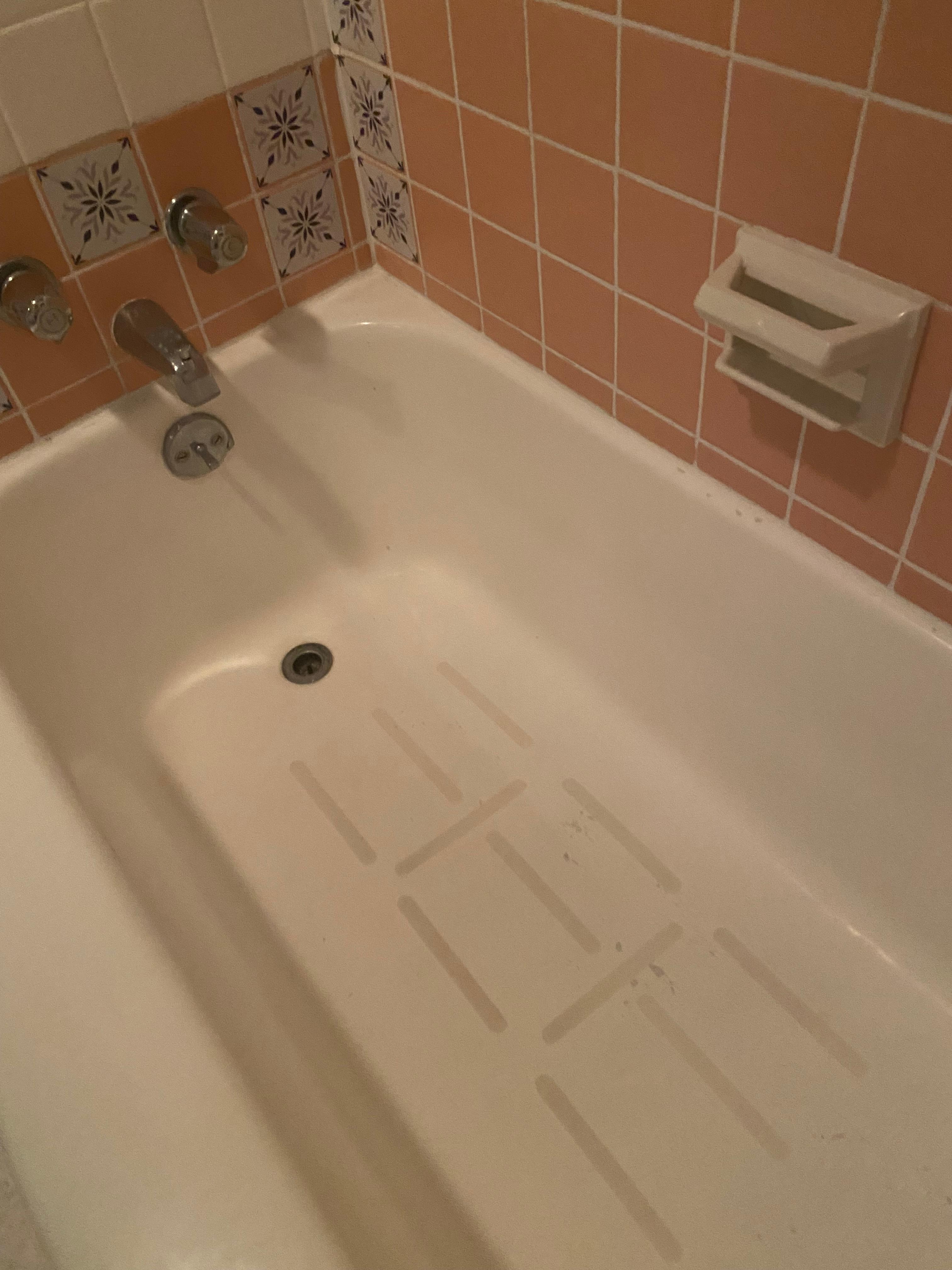 The bathrooms are small and old.  No grab bar to hold.