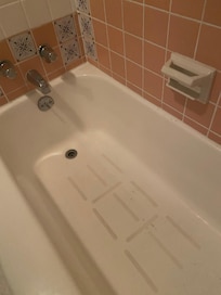 The bathrooms are small and old. No grab bar to hold.