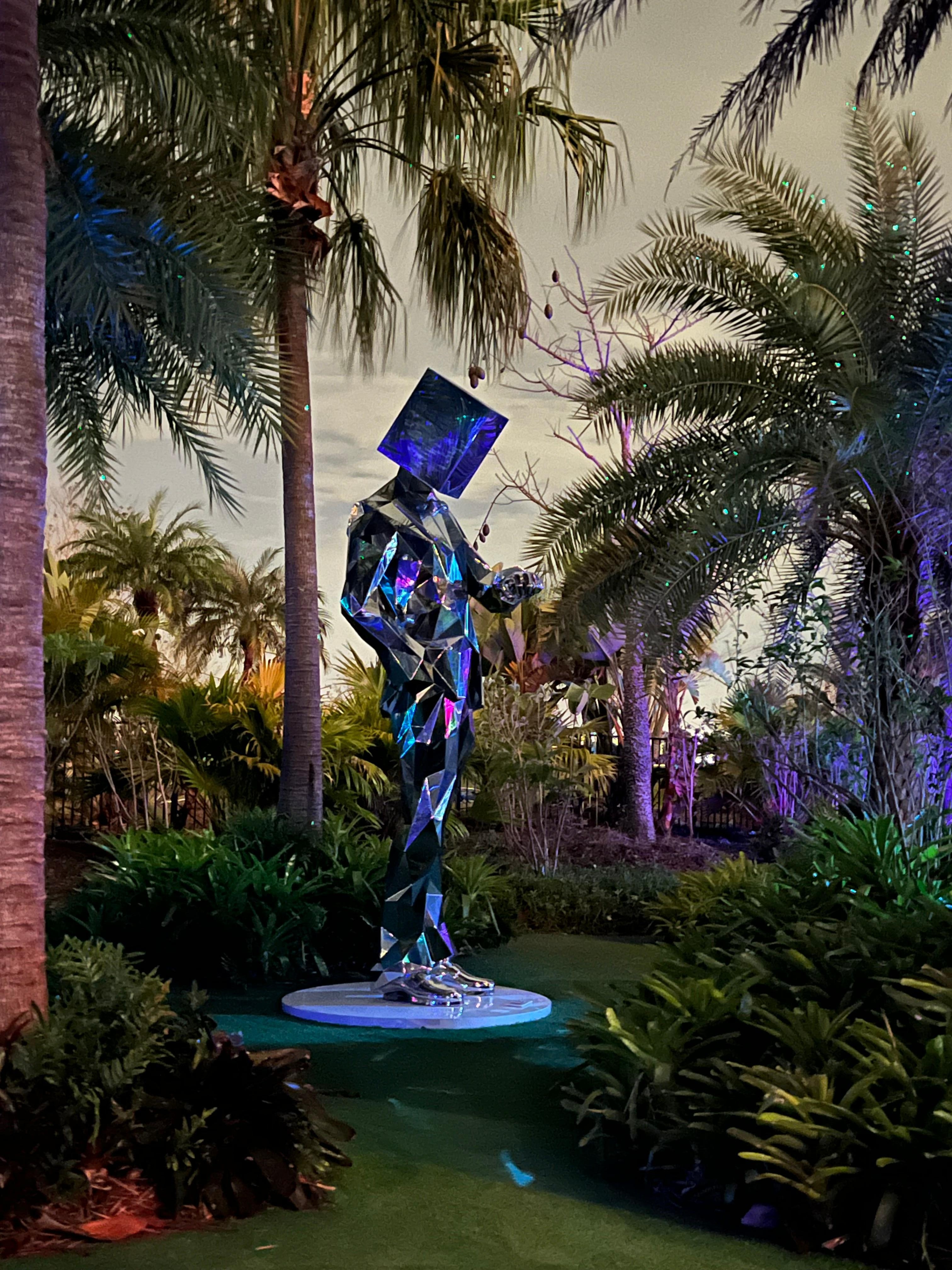 Beautiful works of art in the garden. 