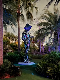 Beautiful works of art in the garden.