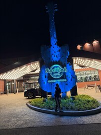 Hard Rock Guitar kit up at night
