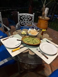 Dinner time. Loved cooking on the gas stove