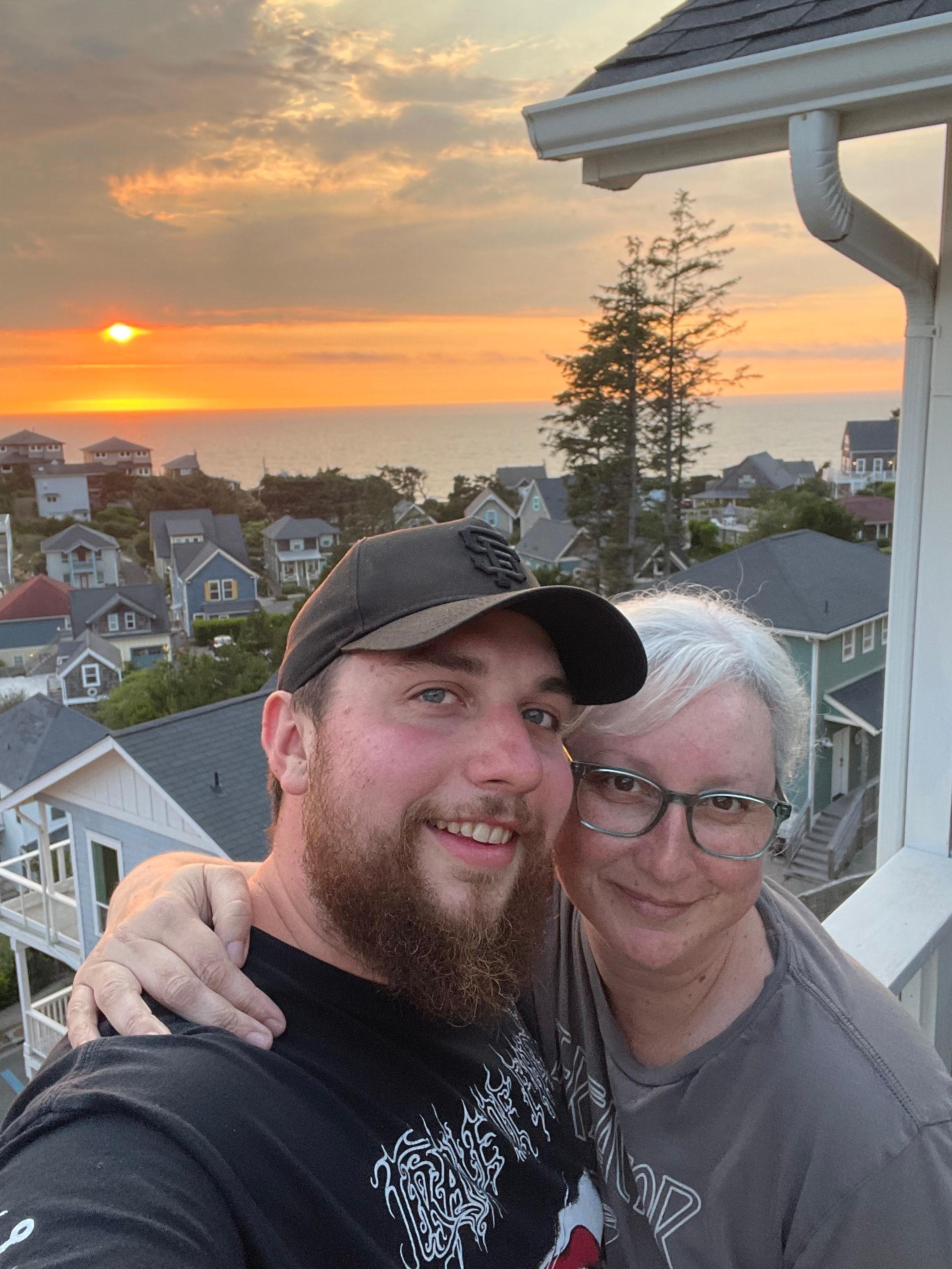 my son and I view from the deck