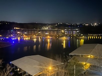 Pretty night view of lake from 8th floor