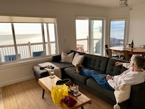 Enjoying the view from the couch