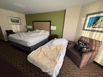 As you can see this is not suitable for 17 year old autistic boy who needs sleep.. and so I had to sleep on the little bed and it because of the curve in it - it hurt my back...