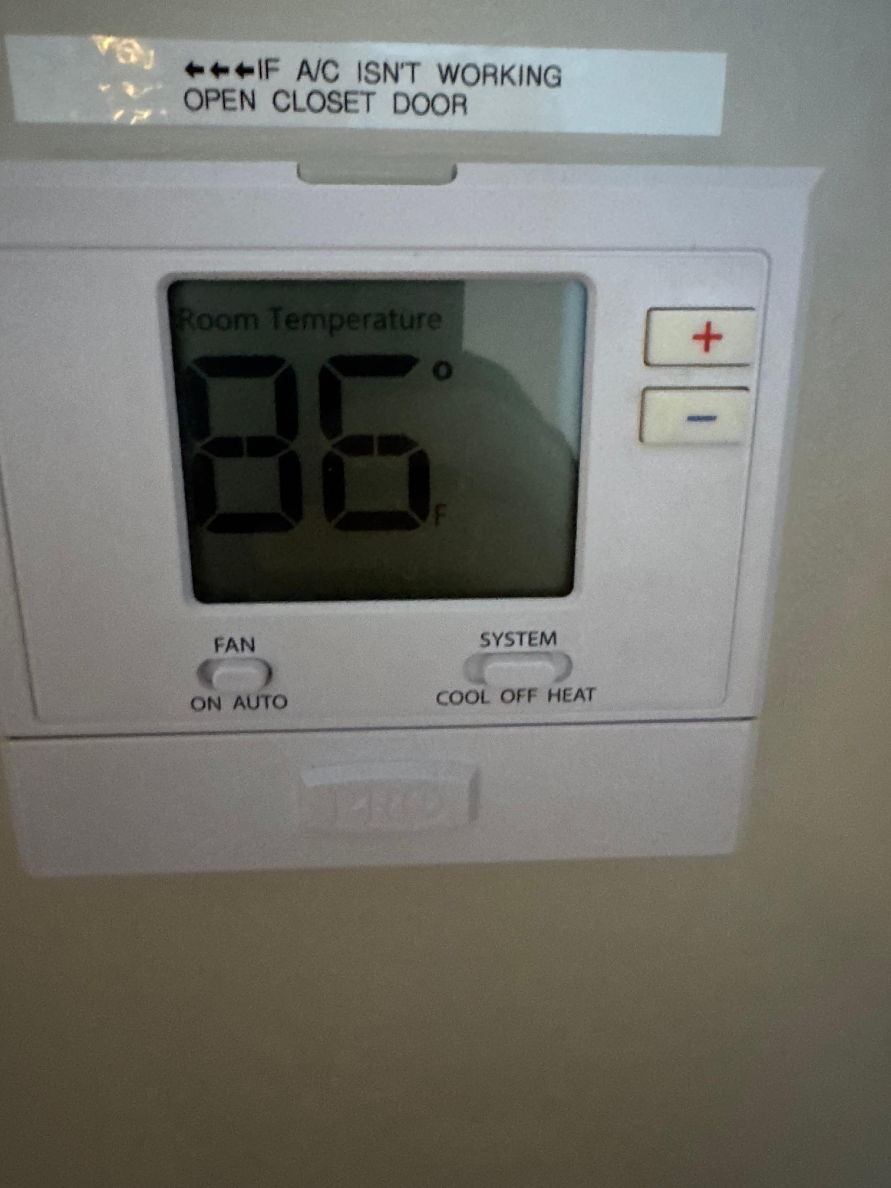 Upstairs was at 86 degrees upon arrival