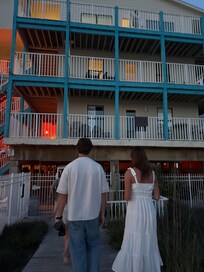 Pic of condo looking at it from beach: we stayed on middle level