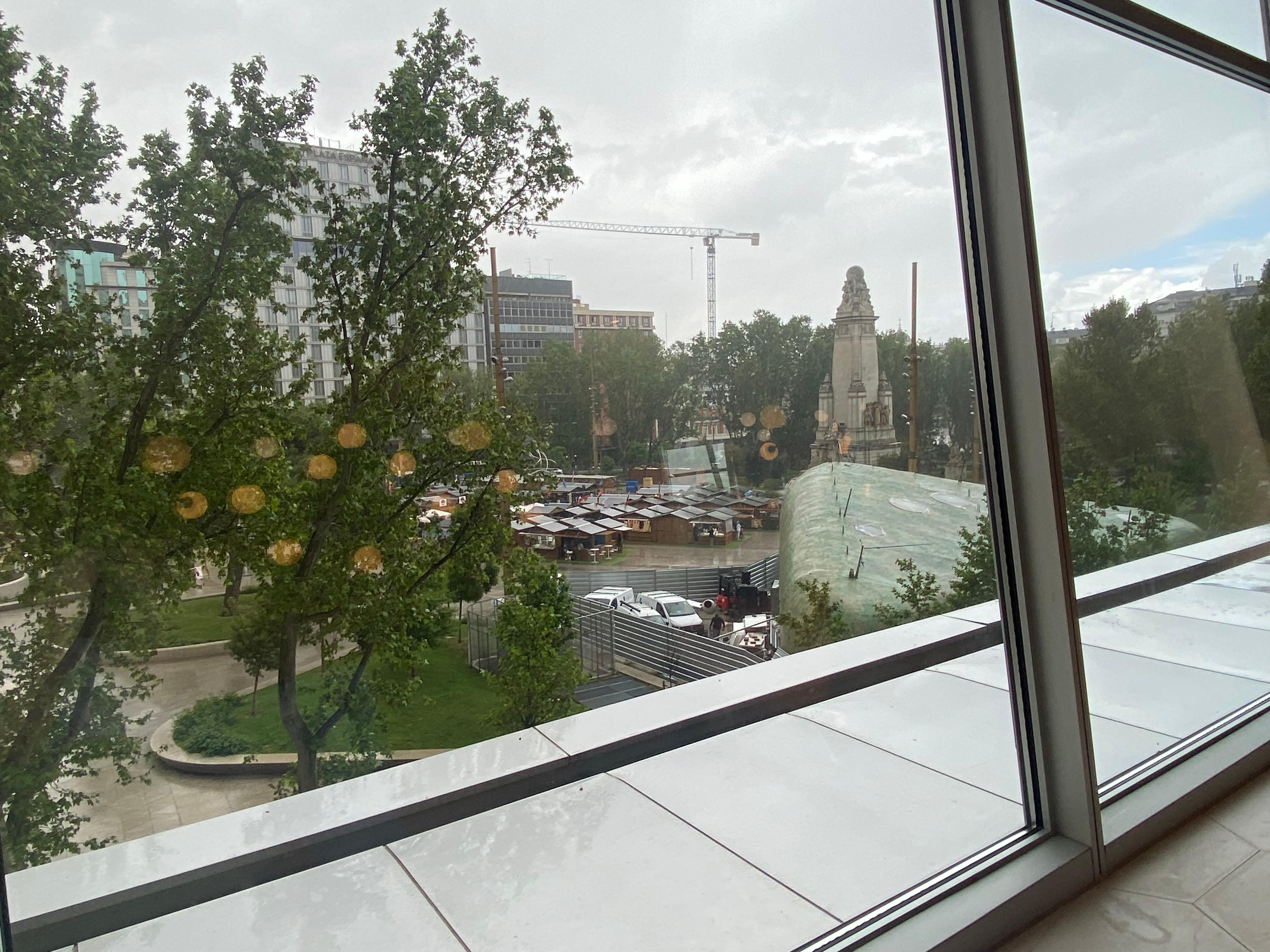 2nd floor reception  with view of plaza de espana