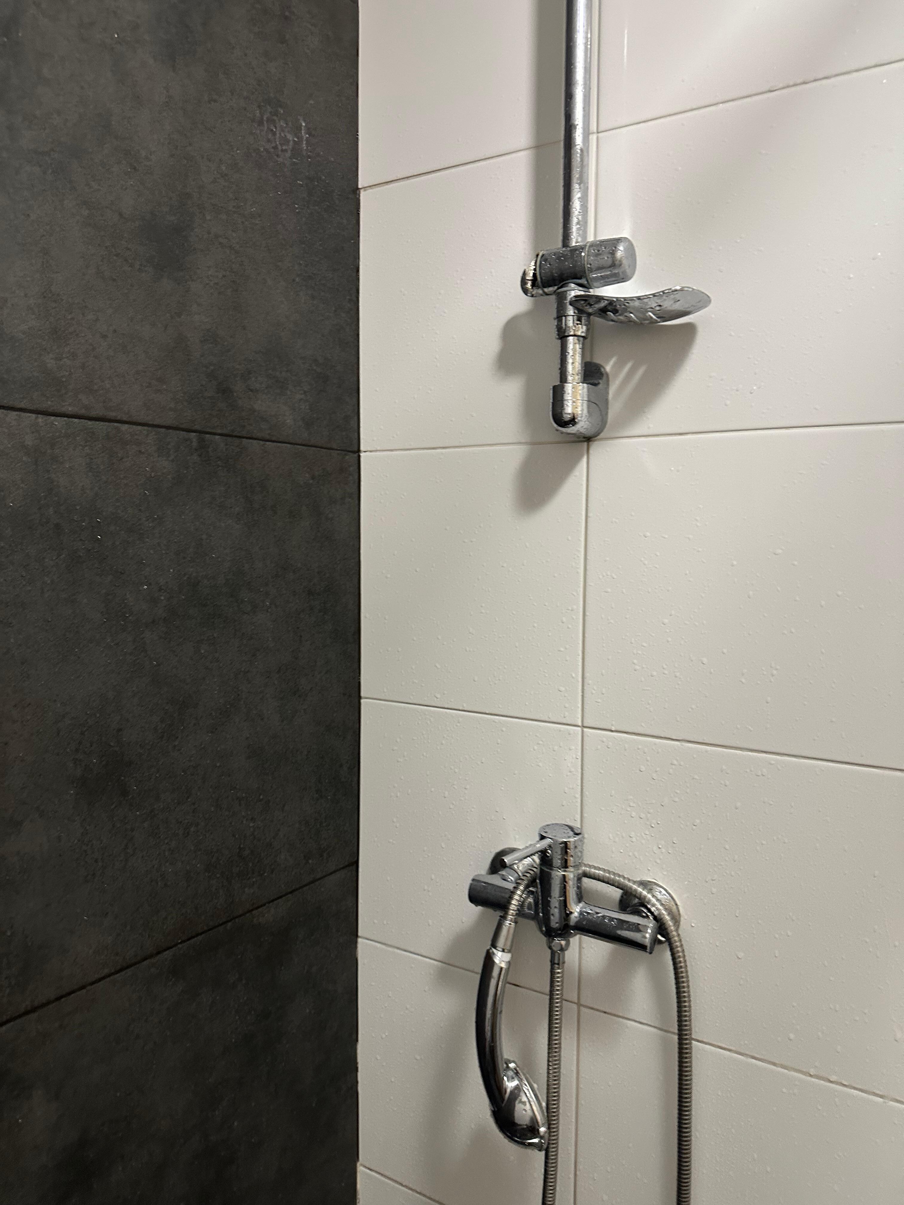 Have to hold shower up to use