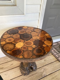 Beautiful table on the front porch.
