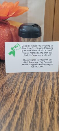 Little notes of encouragement were placed all around the hotel