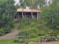 A cabin in the Aspen grove. Horses to entertain us out the huge front row of windows.