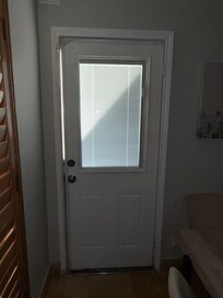 Taped exterior door