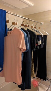 Hanging clothes to dry
