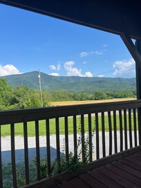 Front porch sitting drinking coffee