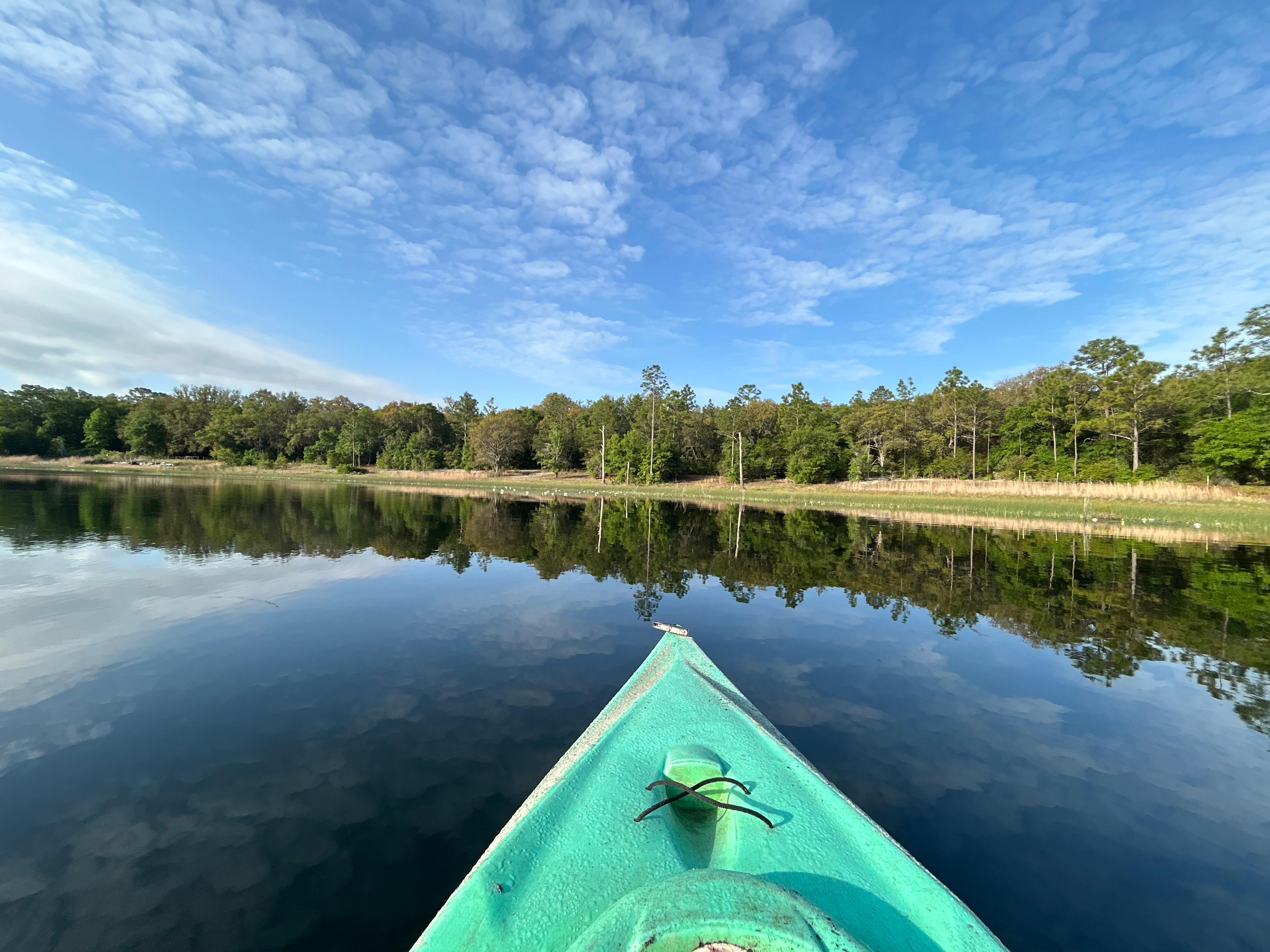 Kayaking on this quiet, serene lake