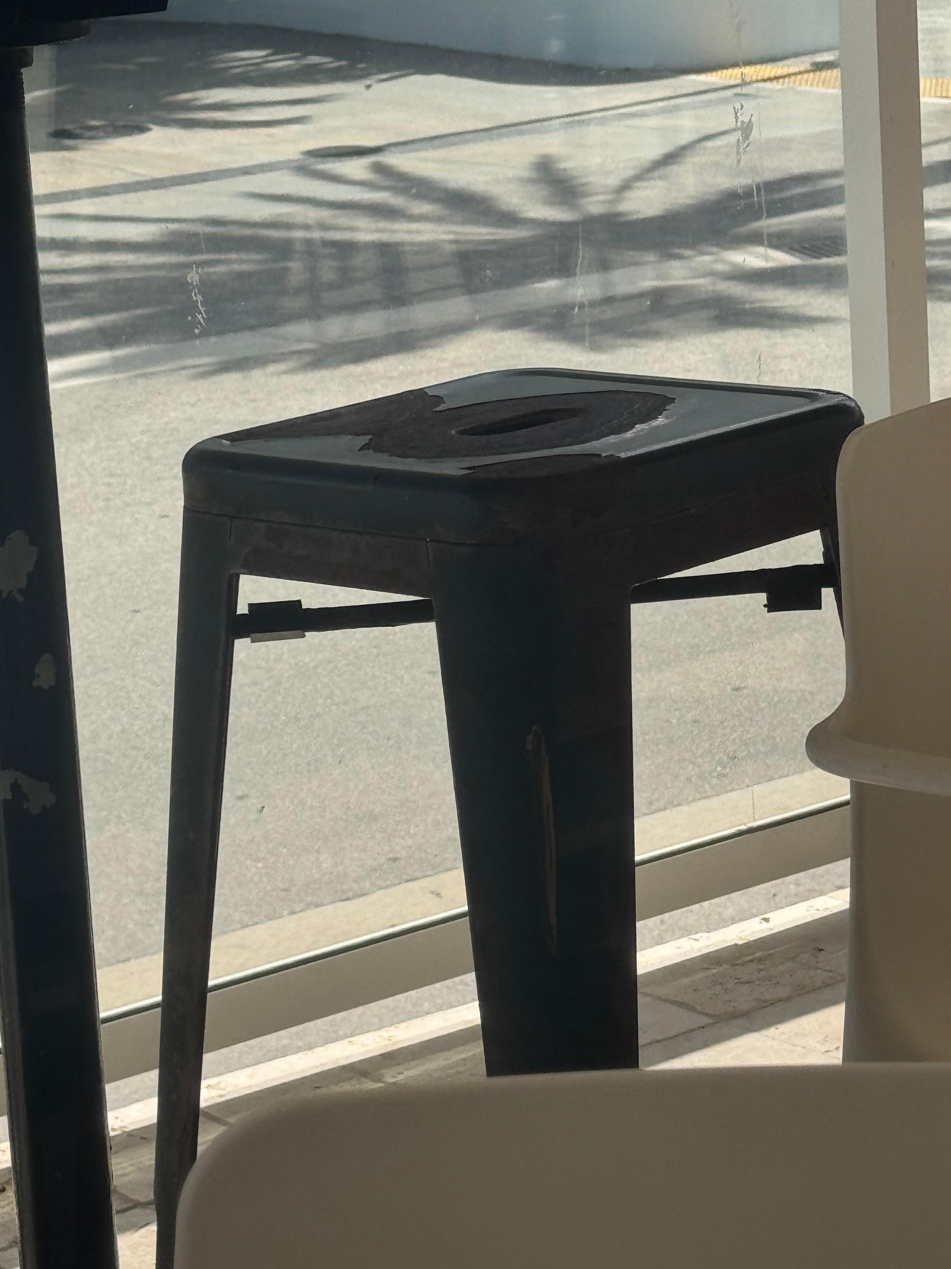 Rust on the stools breakfast area