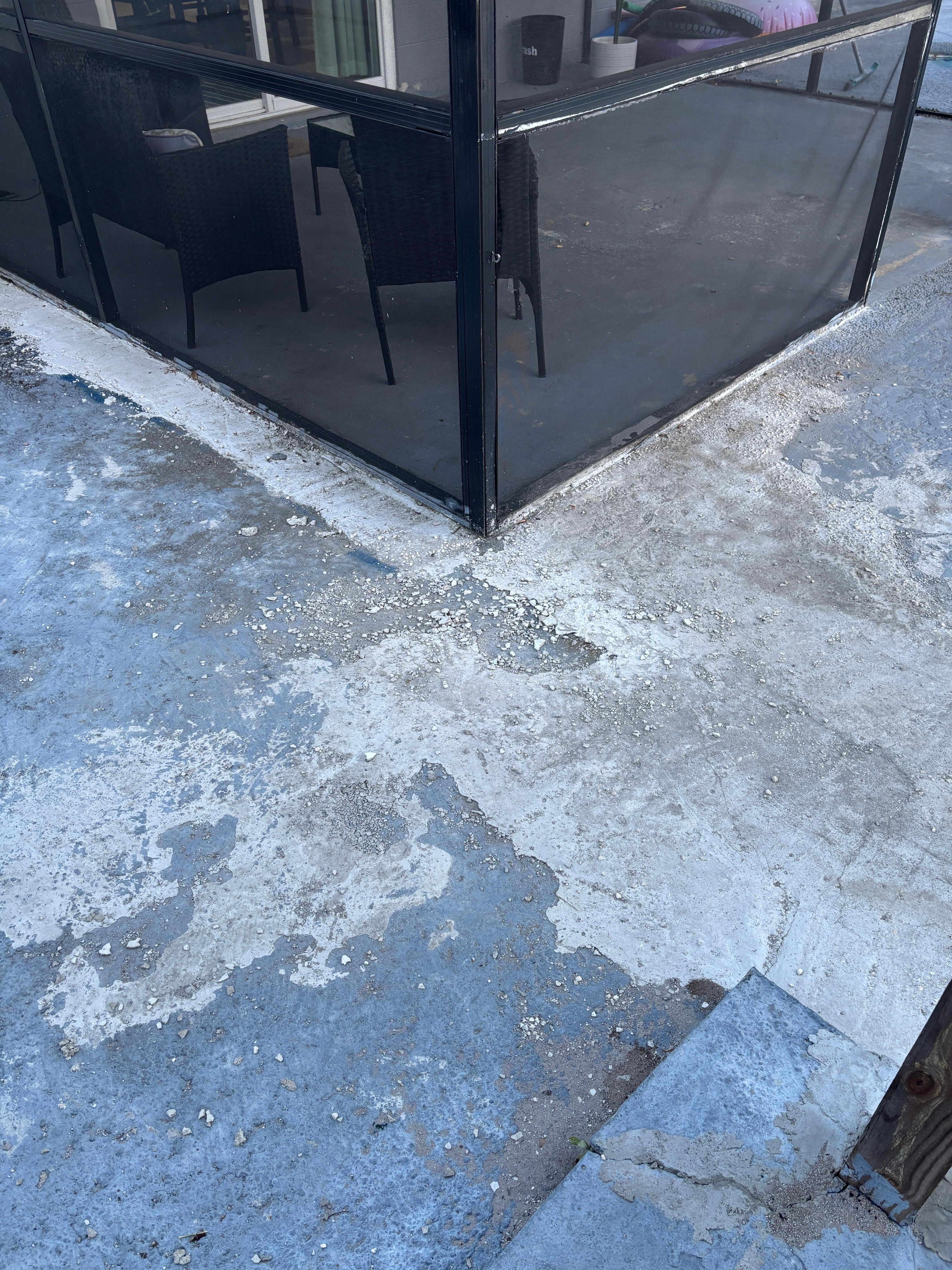 Concrete around pool area 