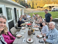 Dinner on the back patio with the whole family.