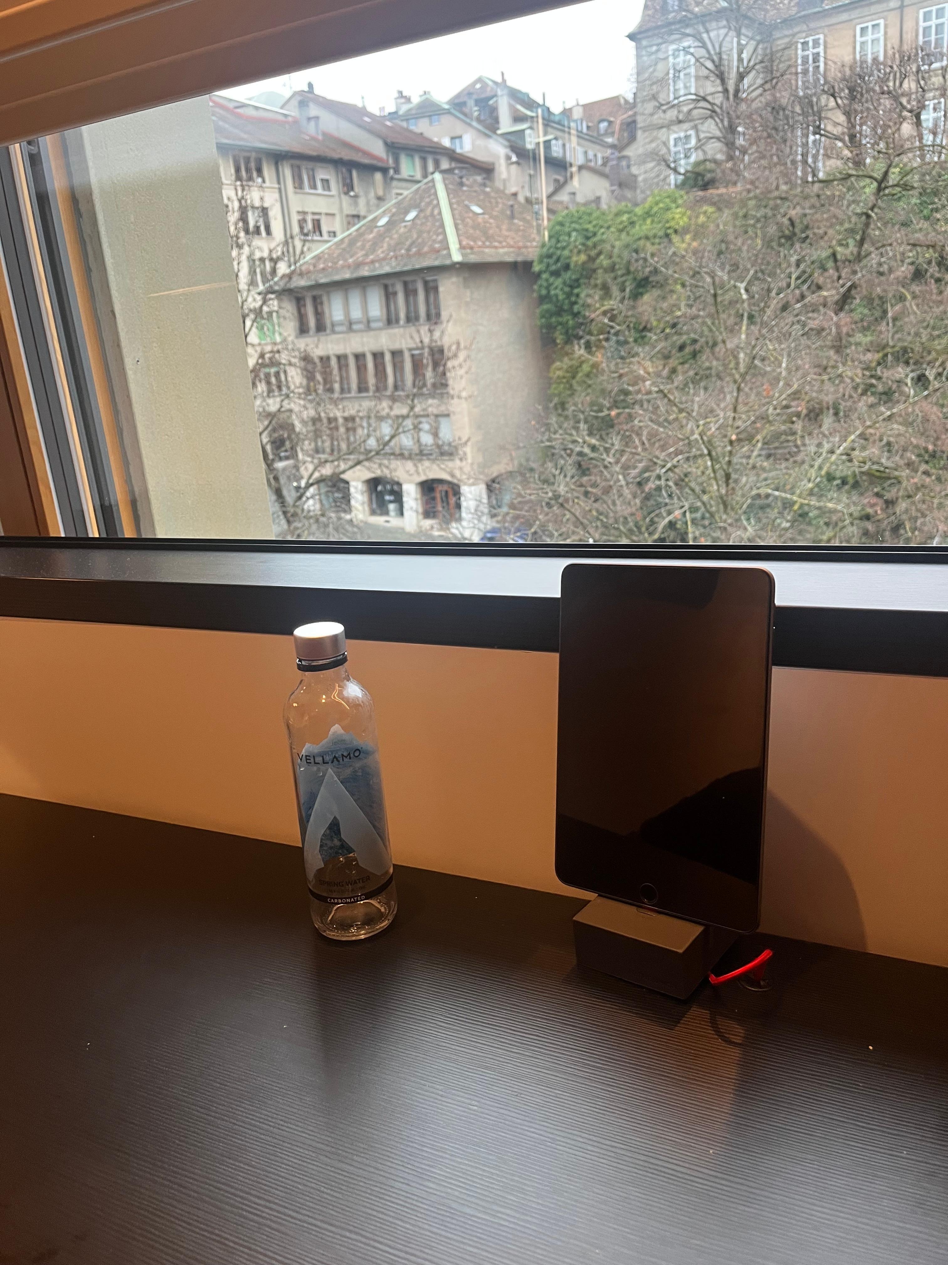 IPad and view from our room (404).