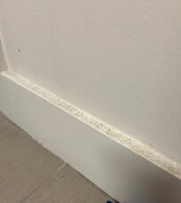 Dirt all over the apartment like this in every room.