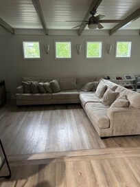 Family room perfect for family movie time.