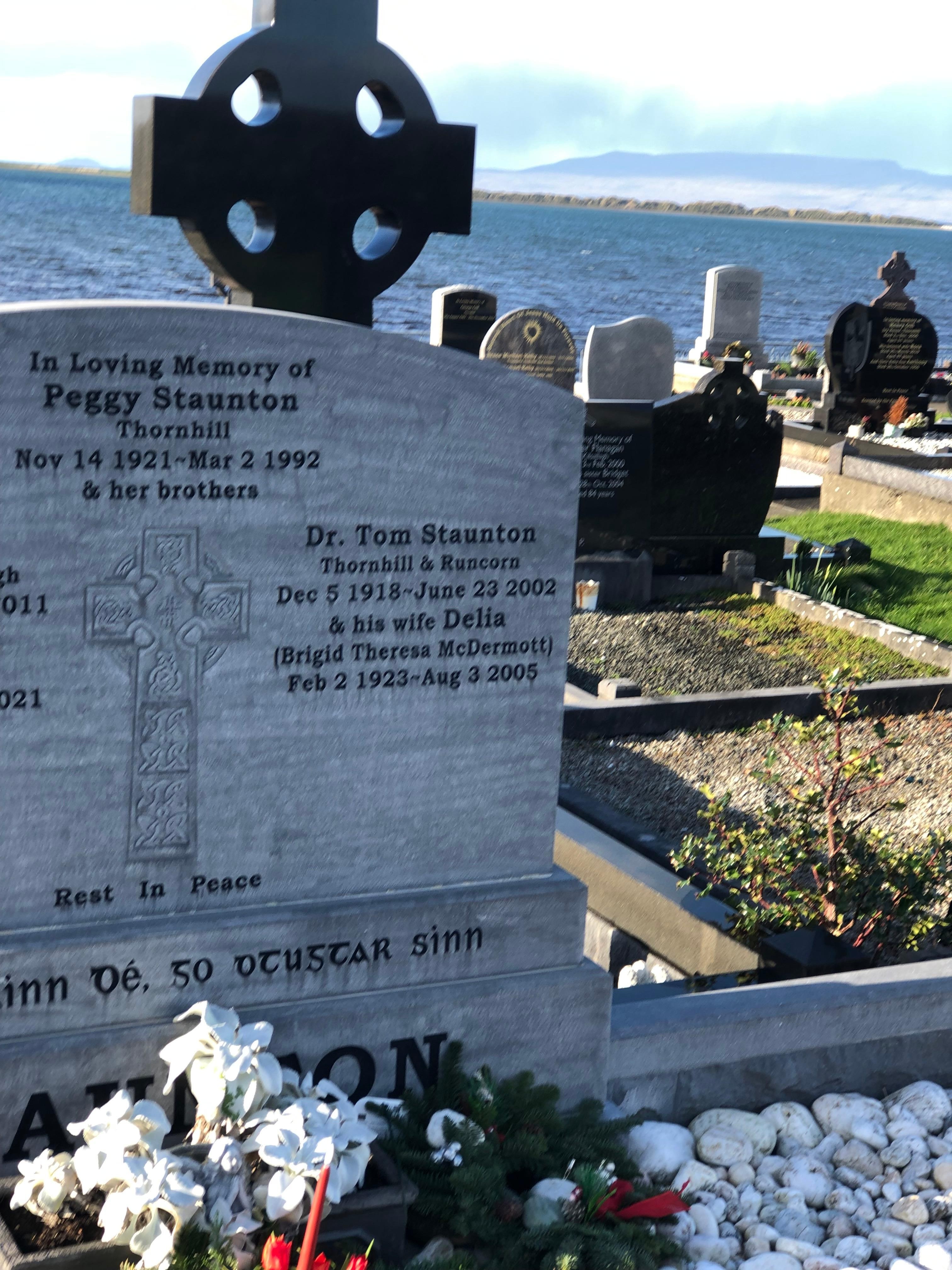 Deserted abbey and cemetery.