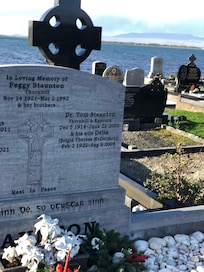 Deserted abbey and cemetery.