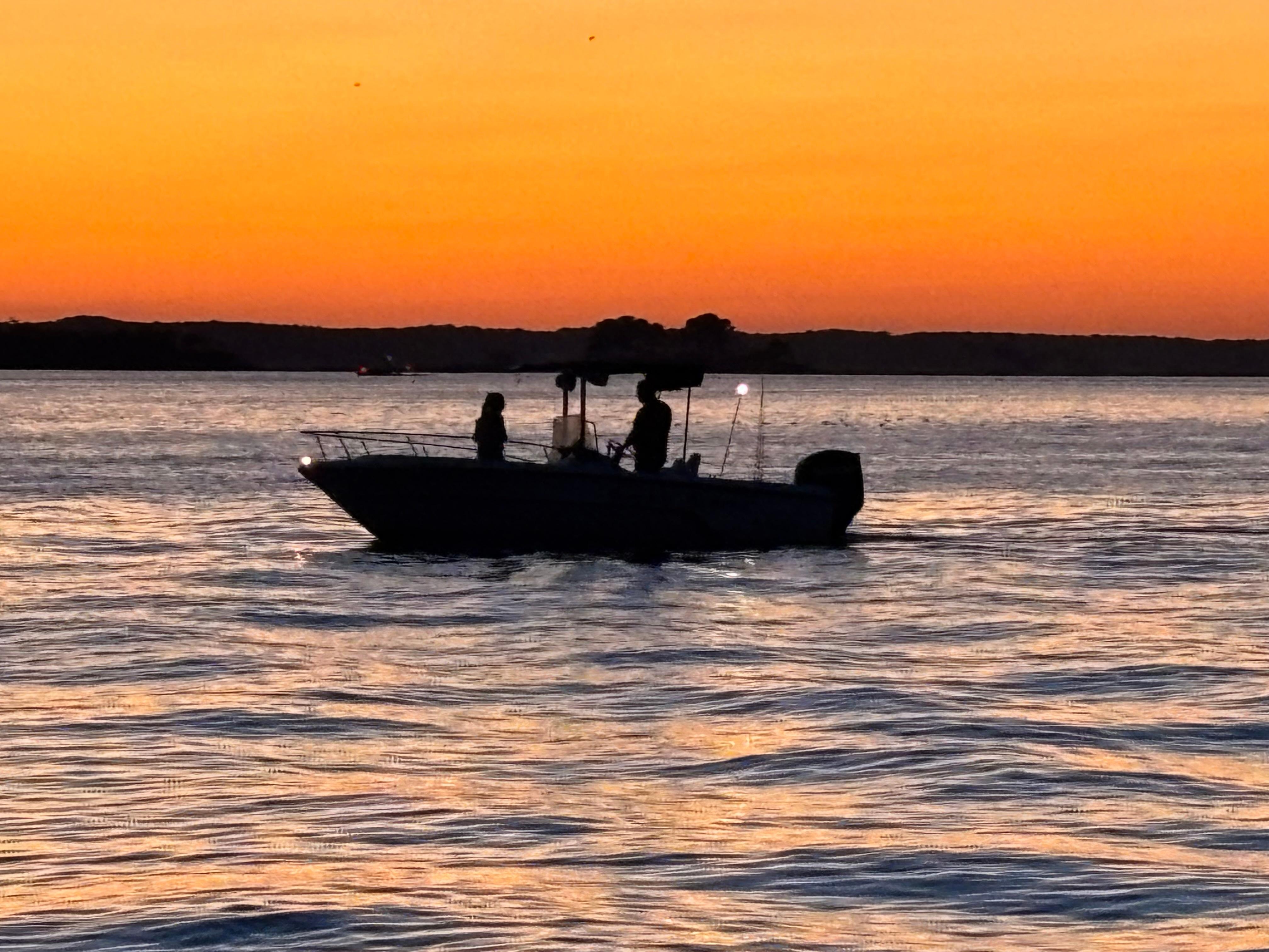 Across the street in the bay. 