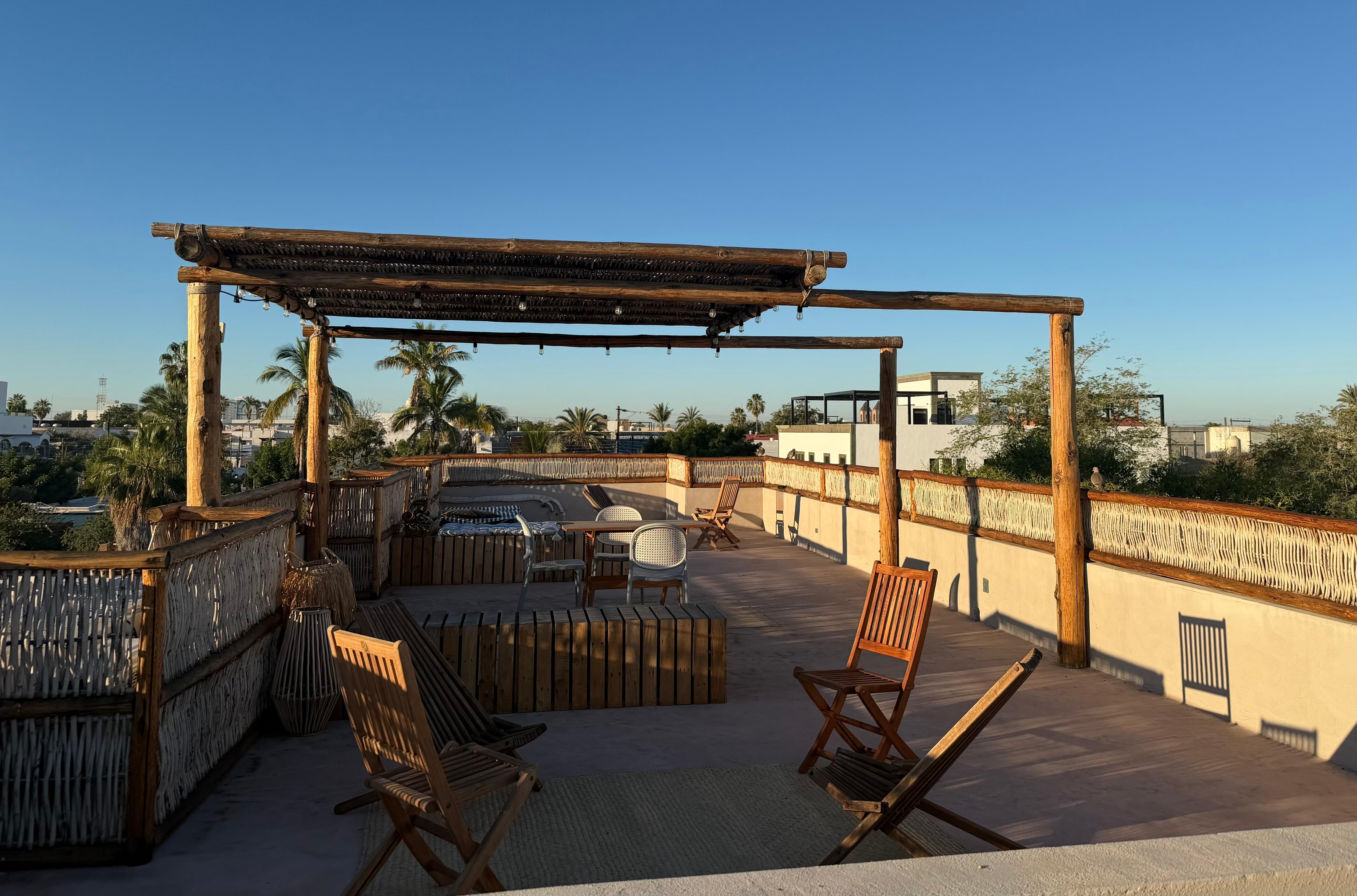 The rooftop was quiet area to relax 