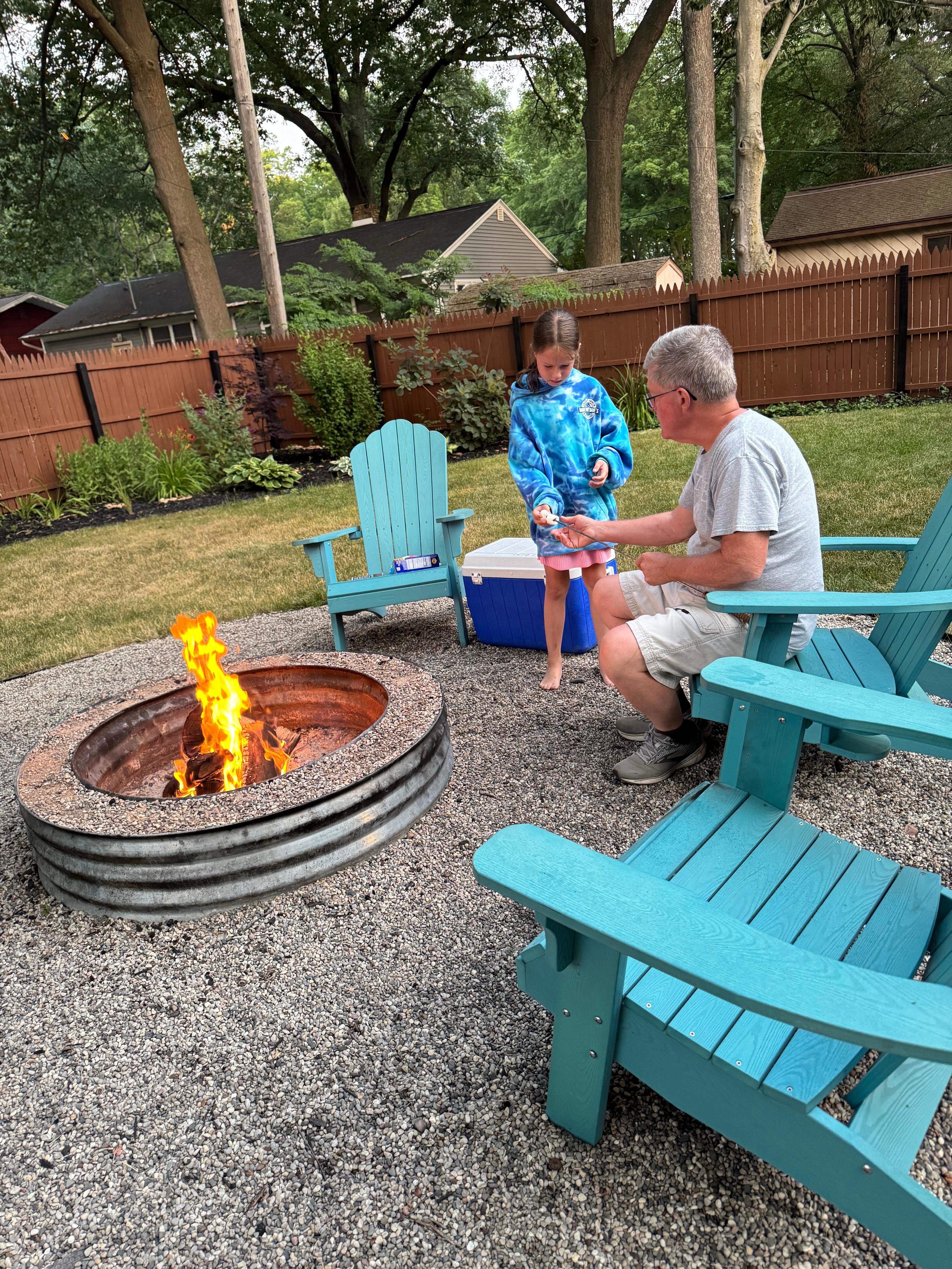 Fire pit and they had stacks of wood for use!