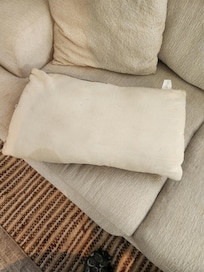 Pee stained pillows on coaches. Seems as if they dont wash anything there. I left that house much cleaner than we got it.