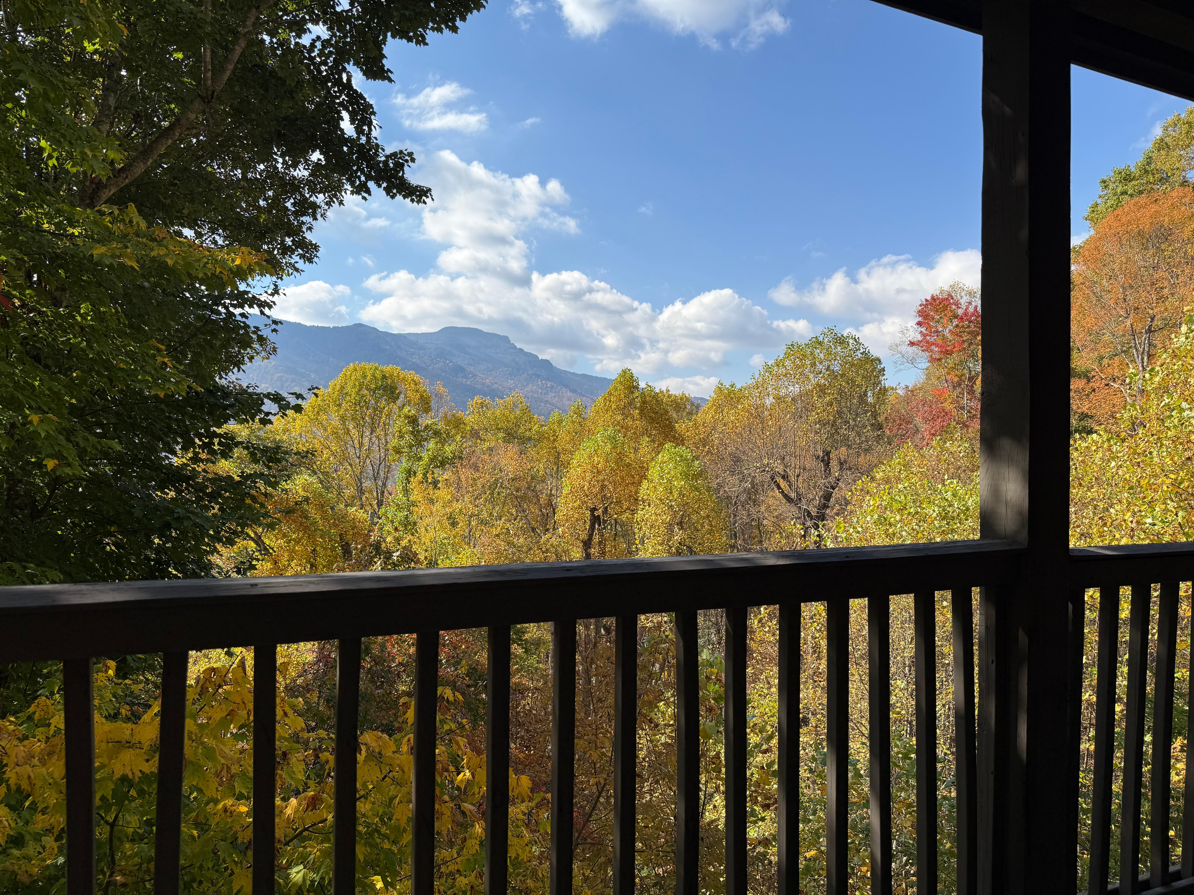 View of Grandfather Mountain from the deck. 