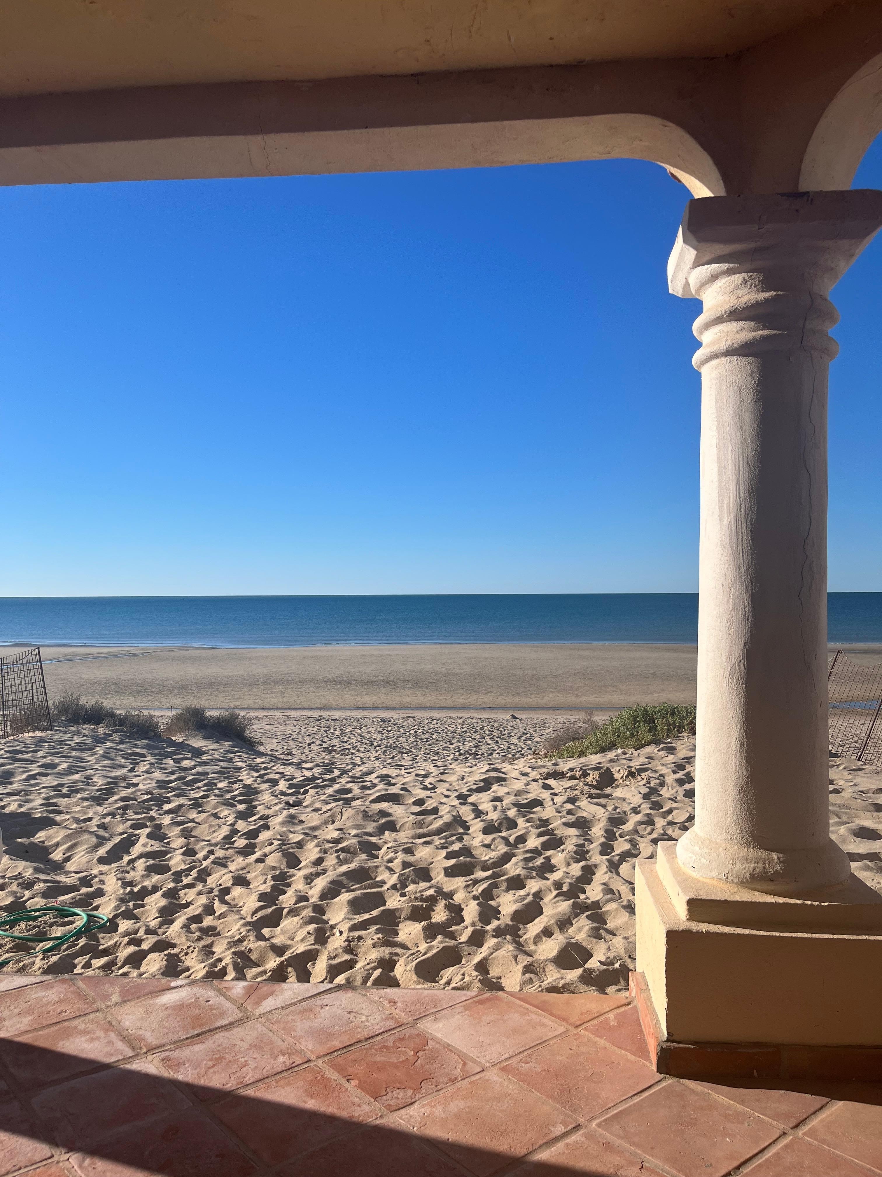 View from patio with tide out