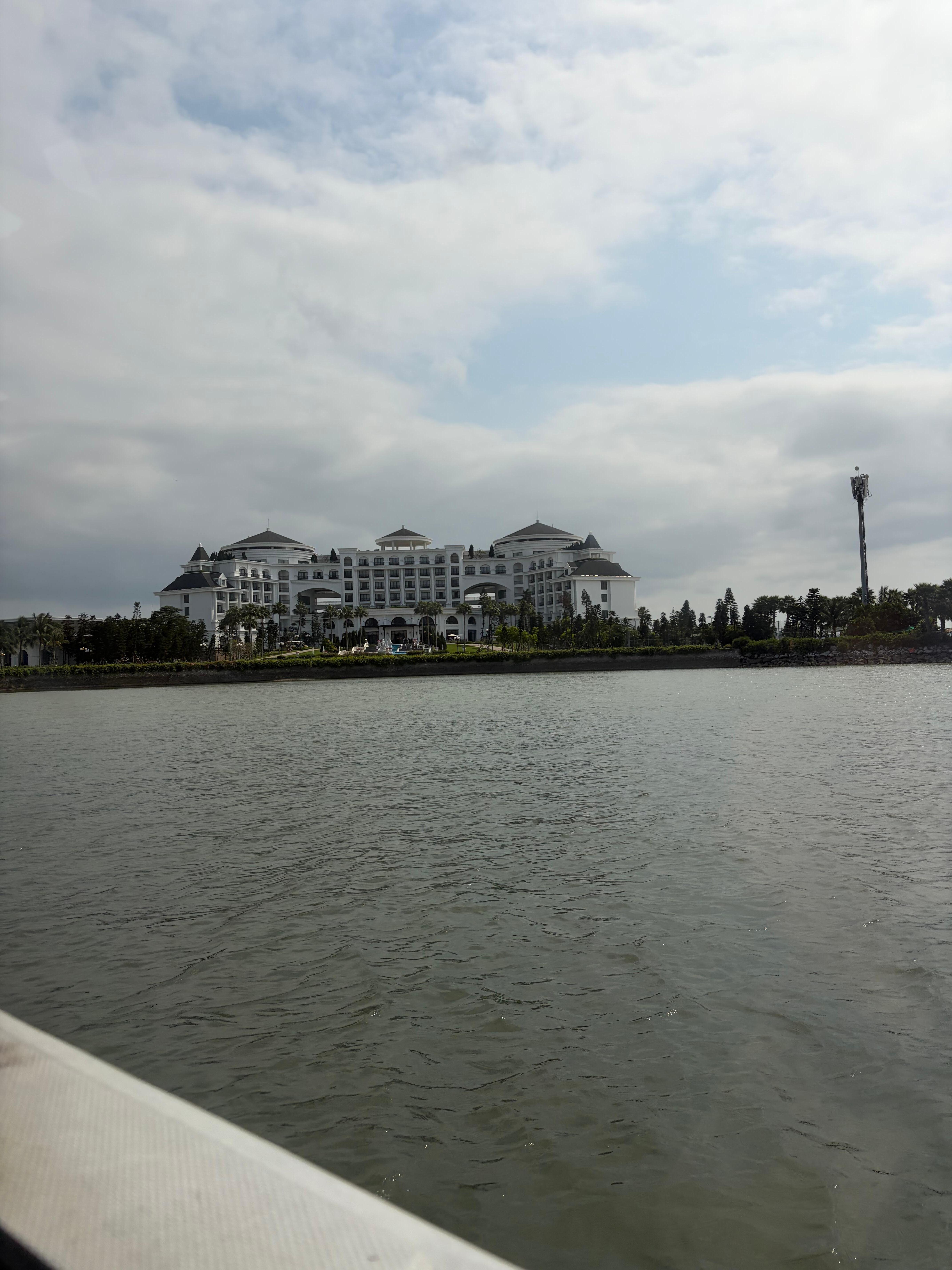 You had to get a small ferry to the island.