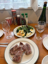 キッチンで作った夕食